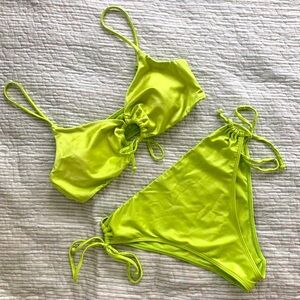Kendall & Kylie Lime Green Bikini Swimsuit M